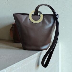 Celine Chocolate Brown Tote with Gold Accent